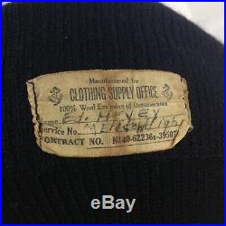 Vintage Wwii Named Beanie Watch Cap Usn Deck Hat Supply Office Original Wool