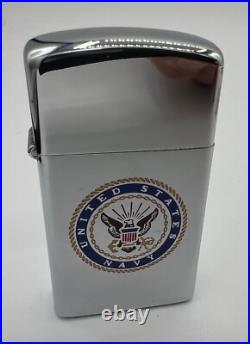 Vintage Zippo Slim United States Navy LOGO Lighter Never Fired
