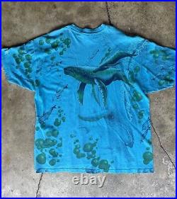 Vintage double sided shirt single stitch 2XL whales Mendocino Moonrise Herbs USA