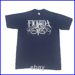 Vintage single stitch Florida spellout t-shirt size Large made in USA Navy Blue