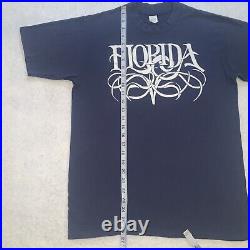Vintage single stitch Florida spellout t-shirt size Large made in USA Navy Blue