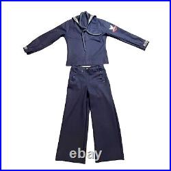 Vntg 1940's WWII Era US Navy Dress Blue Wool Crackerjack Uniform The Buccaneer