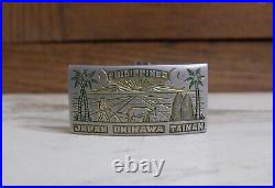 Vtg 1960's US Navy Cruise Philippines Scene Belt Buckle Japan Okinawa Tinian