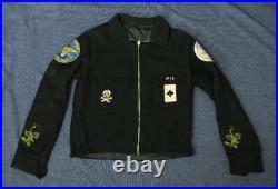 Vtg 1981 82 US Navy USS Davis DD-937 Wool Souvenir Jacket Med. Cruise Skull