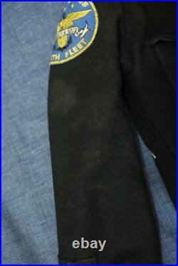 Vtg 1981 82 US Navy USS Davis DD-937 Wool Souvenir Jacket Med. Cruise Skull