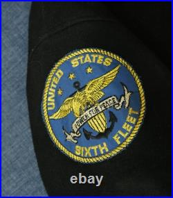 Vtg 1981 82 US Navy USS Davis DD-937 Wool Souvenir Jacket Med. Cruise Skull