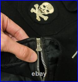 Vtg 1981 82 US Navy USS Davis DD-937 Wool Souvenir Jacket Med. Cruise Skull