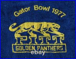 Vtg 70s PITT Pittsburgh Panthers GATOR BOWL Thin Navy T Shirt Sz M Medium