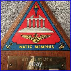 Vtg Lacair Naru Memphis Naval Navy BRASS Plaque & Navy NATTC Memphis Plaque