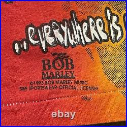 Vtg Rare Bob Marley T-Shirt Mens XL AOP 90s War Quote Tie Dyed Fruit Of The Loom