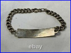 Vtg Sterling Silver United States Navy ID Bracelet 23.80g Jewelry Needs Repair