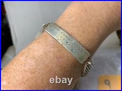 Vtg Sterling Silver United States Navy ID Bracelet 23.80g Jewelry Needs Repair