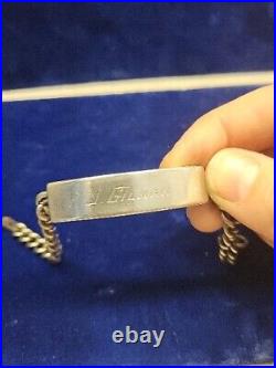 Vtg Sterling Silver United States Navy ID Bracelet 24g Jewelry