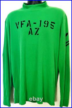 Vtg US Navy VFA-195 AZ Flight Deck Jersey Fire Resistant Green Shirt XL USA