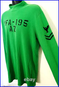Vtg US Navy VFA-195 AZ Flight Deck Jersey Fire Resistant Green Shirt XL USA