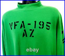 Vtg US Navy VFA-195 AZ Flight Deck Jersey Fire Resistant Green Shirt XL USA