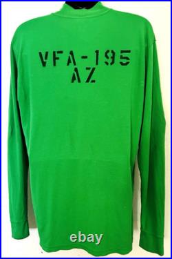 Vtg US Navy VFA-195 AZ Flight Deck Jersey Fire Resistant Green Shirt XL USA