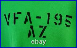 Vtg US Navy VFA-195 AZ Flight Deck Jersey Fire Resistant Green Shirt XL USA