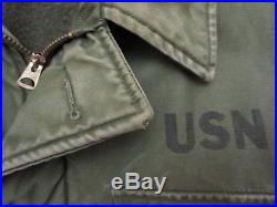 Vtg USN A2 Deck Jacket M STENCILED Pre Vietnam 1960s US Navy Cold Weather N1