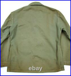 Vtg WW2 HBT P41 USMC Jacket S to M shirt 1940s Marines USN Herringbone Twill