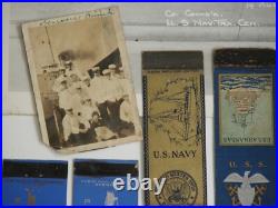 Vtg WW2 US Navy Ships Matchbook Covers USN Estate Photographs Letter Collection