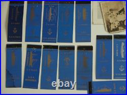 Vtg WW2 US Navy Ships Matchbook Covers USN Estate Photographs Letter Collection
