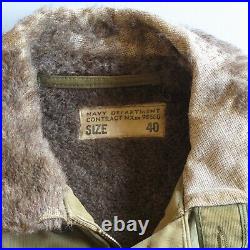 Vtg WW2 USN Deck Jacket 40 N1 Stenciled 1940s workwear US Navy Military coat