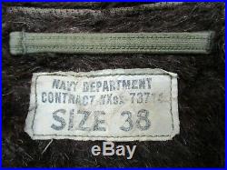Vtg WW2 USN Deck Jacket sz 38 N1 Stenciled 1940s work wear US Navy EUC coat