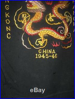 Vtg Wwii 40s Sukajan Souvenir Hong Kong China Japan Us Navy Dragon Tour Jacket