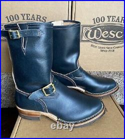 WESCO Vintage Engineer Boots Horween NAVY Waxed Flesh Limited Edition 9 E