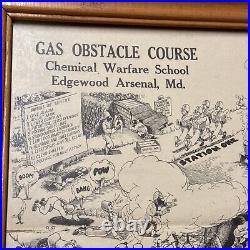 WW II Gas Obstacle Course Chemical Warfare Map Certificate Edwood Arsenal MD