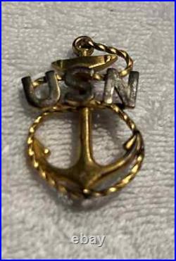 WW1 Authentic USN US Navy Chief Petty Officer CPO Cap Badge Insignia Pin- RARE