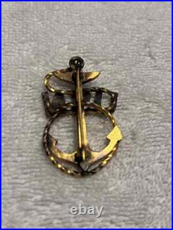 WW1 Authentic USN US Navy Chief Petty Officer CPO Cap Badge Insignia Pin- RARE