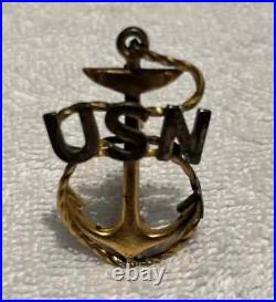 WW1 Authentic USN US Navy Chief Petty Officer CPO Cap Badge Insignia Pin- RARE