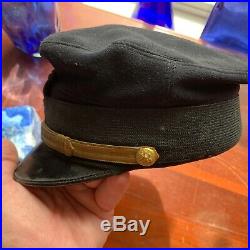 WW1 U. S. Naval Officers Bell Crown Hat-Navy Blue Wool
