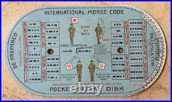 WW1 US NAVY USS H-9 SUBMARINER'S ID'd SEMAPHORE / MORSE CODE POCKET CALCULATOR