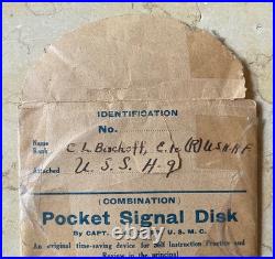 WW1 US NAVY USS H-9 SUBMARINER'S ID'd SEMAPHORE / MORSE CODE POCKET CALCULATOR