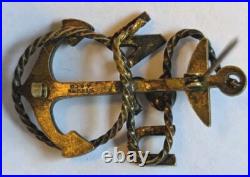 WW1 US Navy Sterling Chief's Hat Badge A. E. CO. Utica With Applied Fouling PB