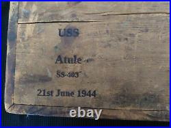 WW2 1944 USS ATULE commander box USA NAVY ship Blao class submarine HOT