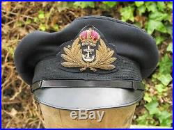 WW2 British Royal Navy junior officers peaked service dress cap by Gieves