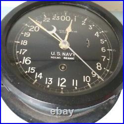 WW2 Era US Navy 24 HR CHELSEA Ships Clock, Bakelite Housing, SN 62398E, 412098