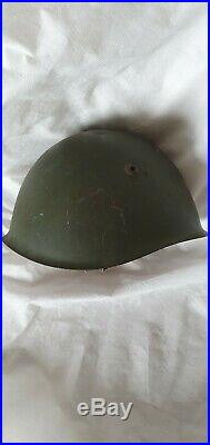 WW2 Italian Navy Helmet Original badge paint, leather lining & chinstrap