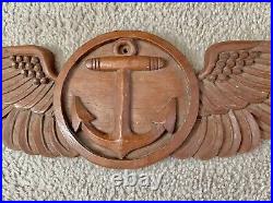 WW2, Korean, Vietnam War US Navy Air Forces Aviation Observers Wings Carved Wood