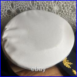 WW2 Navy Officers Captain Rank Cap With Retired Hat Shoulder Boards & Ribbons Pics