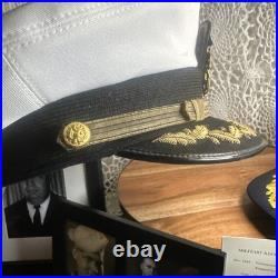 WW2 Navy Officers Captain Rank Cap With Retired Hat Shoulder Boards & Ribbons Pics