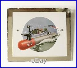 WW2 ORIGINAL Art Mapiro 376 Navy Sub Military Insignia Fish RARE Artist R. Young