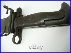 WW2 Original 1942 AFH US M1 Garand Bayonet & USN MK1 Scabbard 15 15/16 BLADE