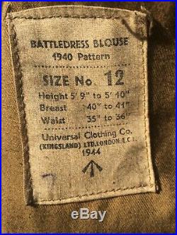 WW2 Royal Marines 1940 Pattern Battledress Blouse Dog Tags 1944 Navy Army Superb