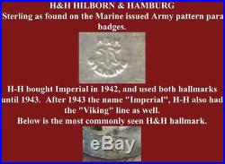 WW2 STERLING NAVY FLIGHT SURGEON WING 2-3/4x1/2 H&H (Hilborn&Hamburg) Hallmark