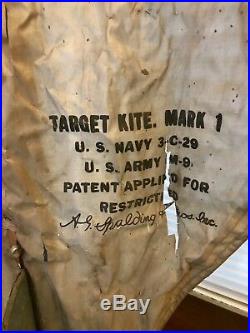WW2 U. S. Army Navy Mark 1 Target Kite Original Authentic Original Frame